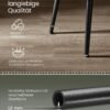 VASAGLE EKHO Collection - Dining Bench, Bedroom Bench, Faux Leather with Fine Stitching Mid-Century Modern Style, Modern, Steel Legs, Load Capacity 300 kg, Ink Black LOM076B01 - Billede 3