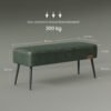 VASAGLE EKHO Collection - Dining Bench, Bedroom Bench, Faux Leather with Fine Stitching Mid-Century Modern Style, Modern, Steel Legs, Load Capacity 300 kg, Ink Black LOM076B01 - Billede 6