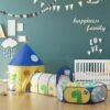 SONGMICS 3-in-1 Kids Play Tent, Tunnel, Ball Pit Playground, for Boys, Girls and Toddlers, Children's Pop-Up Rocket Tent, Indoor or Outdoor Use, Gift Idea, Birthday Party, Yellow and Blue LPT702Y01 - Billede 2