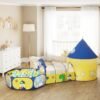 SONGMICS 3-in-1 Kids Play Tent, Tunnel, Ball Pit Playground, for Boys, Girls and Toddlers, Children's Pop-Up Rocket Tent, Indoor or Outdoor Use, Gift Idea, Birthday Party, Yellow and Blue LPT702Y01 - Billede 3