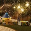 SONGMICS 3-in-1 Kids Play Tent, Tunnel, Ball Pit Playground, for Boys, Girls and Toddlers, Children's Pop-Up Rocket Tent, Indoor or Outdoor Use, Gift Idea, Birthday Party, Yellow and Blue LPT702Y01 - Billede 4
