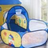 SONGMICS 3-in-1 Kids Play Tent, Tunnel, Ball Pit Playground, for Boys, Girls and Toddlers, Children's Pop-Up Rocket Tent, Indoor or Outdoor Use, Gift Idea, Birthday Party, Yellow and Blue LPT702Y01 - Billede 5