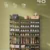 SONGMICS Adjustable Shoe Rack, 8-Tier Shoe Organiser, Shoe Storage Shelf, Steel Tubes and Non-Woven Fabric, Holds up to 32 Pairs, Space-Saving, for Entryway, Closet, Garage, Ink Black LSA219B01 - Billede 4