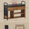 VASAGLE Shoe Bench, Entrance Cabinet, Shoe Storage, Padded Seat and 9 Compartments, Shoe Rack, Load Capacity 136 kg, Natural Beige LHS009K01 - Billede 3