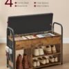 VASAGLE Shoe Bench, Entrance Cabinet, Shoe Storage, Padded Seat and 9 Compartments, Shoe Rack, Load Capacity 136 kg, Natural Beige LHS009K01 - Billede 4