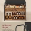 VASAGLE Shoe Bench, Entrance Cabinet, Shoe Storage, Padded Seat and 9 Compartments, Shoe Rack, Load Capacity 136 kg, Natural Beige LHS009K01 - Billede 6