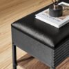 VASAGLE EKHO Collection Shoe Bench, Bench, Trunk, Entrance, Faux Leather, Stitching, Mid-Century Modern Style, Load Capacity up to 135 kg, 30 x 100 x 50 cm, Ink Black LSB113B01 - Billede 5