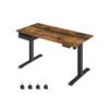 SONGMICS Electric Desk, Height-Adjustable, Desk Stand, Table Frame with Motor, 140 x 70 x (73-114) cm, Steel, White LSD012W01