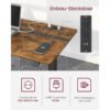 SONGMICS Electric Desk, Height-Adjustable, Desk Stand, Table Frame with Motor, 140 x 70 x (73-114) cm, Steel, White LSD012W01 - Billede 4