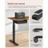 SONGMICS Electric Desk, Height-Adjustable, Desk Stand, Table Frame with Motor, 140 x 70 x (73-114) cm, Steel, White LSD012W01 - Billede 7