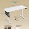Elektrisk skrivebord, 60 x 140 x 72–120 cm, hukommelsesfunktion med 4 højder, Cloud White - Billede 2