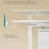 Elektrisk skrivebord, 60 x 140 x 72–120 cm, hukommelsesfunktion med 4 højder, Cloud White - Billede 5