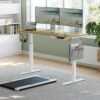 VASAGLE LSD172X01 Height-adjustable desk electric, particle board, steel, Oxford fabric, vintage brown, 120 cm - Billede 2