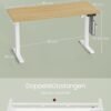 VASAGLE LSD172X01 Height-adjustable desk electric, particle board, steel, Oxford fabric, vintage brown, 120 cm - Billede 3