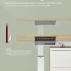 VASAGLE LSD172X01 Height-adjustable desk electric, particle board, steel, Oxford fabric, vintage brown, 120 cm - Billede 7