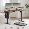 VASAGLE LSD174N01 Height-adjustable desk electric, particle board, steel, Oxford fabric, natural oak colour, 140 cm - Billede 3