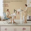 VASAGLE Electric Height Adjustable Desk 60 x 120 x (72-120) cm Continuously Adjustable with Monitor Stand, Hook, Memory Function, Straw Yellow LSD182N01 - Billede 3