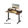 VASAGLE Electric height-adjustable desk, 60 x 120 x (72-120) cm, continuously adjustable, with monitor stand, hook, memory function, cloud white LSD182W01