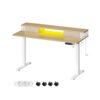 VASAGLE Electric height-adjustable desk, 60 x 120 x (72-120) cm, infinitely adjustable, with monitor stand, hook, memory function, vintage brown LSD182X01