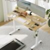 VASAGLE Electric height-adjustable desk, 60 x 120 x (72-120) cm, infinitely adjustable, with monitor stand, hook, memory function, vintage brown LSD182X01 - Billede 2