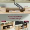 VASAGLE Electric height-adjustable desk, 60 x 120 x (72-120) cm, infinitely adjustable, with monitor stand, hook, memory function, vintage brown LSD182X01 - Billede 3