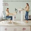 VASAGLE Electric height-adjustable desk, 60 x 120 x (72-120) cm, infinitely adjustable, with monitor stand, hook, memory function, vintage brown LSD182X01 - Billede 4