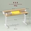 VASAGLE Electric height-adjustable desk, 60 x 120 x (72-120) cm, infinitely adjustable, with monitor stand, hook, memory function, vintage brown LSD182X01 - Billede 7
