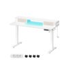 VASAGLE LSD184N01 Height-Adjustable Electric Desk, 60 x 140 x (72-120), Fully Adjustable, with Monitor Stand, Hook, Memory Function, Straw Yellow