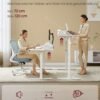 VASAGLE LSD184N01 Height-Adjustable Electric Desk, 60 x 140 x (72-120), Fully Adjustable, with Monitor Stand, Hook, Memory Function, Straw Yellow - Billede 3