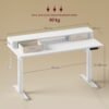 VASAGLE LSD184N01 Height-Adjustable Electric Desk, 60 x 140 x (72-120), Fully Adjustable, with Monitor Stand, Hook, Memory Function, Straw Yellow - Billede 7