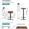 Illustration af justerbart skrivebord til ergonomisk arbejdsstation.