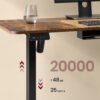 Højdejusterbart elektrisk skrivebordsstel, skrivebordsstativ, uden bordplade, blæksort - Billede 4