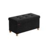 SONGMICS Folding Ottoman, Velvet Chest, Container with Lid, Footstool, 31 x 41 x 31 cm, Load Capacity 130 kg, for Hallway, Living Room, Bedroom, Cream White LSF200W01
