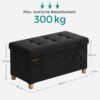 SONGMICS Folding Ottoman, Velvet Chest, Container with Lid, Footstool, 31 x 41 x 31 cm, Load Capacity 130 kg, for Hallway, Living Room, Bedroom, Cream White LSF200W01 - Billede 5