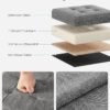 Bænk med opbevaringsplads, kommode, foldbar, 110 x 38 x 38 cm, lysegrå - Billede 4