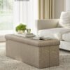 43 tommer foldbar opbevarings-ottoman, belastning 317 kg, indgang, kamelbrun - Billede 3