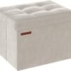 SONGMICS 11.8 Inch Small Folding Ottoman Cube, Set of 2, Storage Footstool, Footrest Stool, Footstool, for Living Room, Bedroom, Dorm, Dark Gray ULSF028G21