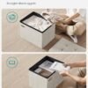 SONGMICS 11.8 Inch Small Folding Ottoman Cube, Set of 2, Storage Footstool, Footrest Stool, Footstool, for Living Room, Bedroom, Dorm, Dark Gray ULSF028G21 - Billede 5