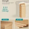 43 tommer foldbar opbevarings-ottoman, belastning 317 kg, indgang, Cremehvid - Billede 4