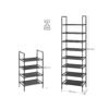VASAGLE Shoe Rack Storage Organiser, with Raised Edges, 4 Mesh Shelves, Holds up to 14 Pairs of Shoes, for Sneakers, High Heels, Slippers, Industrial, Rustic Brown and Black LBS022B01 - Billede 6