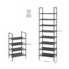 VASAGLE Shoe Rack Storage Organiser, with Raised Edges, 4 Mesh Shelves, Holds up to 14 Pairs of Shoes, for Sneakers, High Heels, Slippers, Industrial, Rustic Brown and Black LBS022B01 - Billede 7