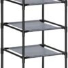 10-etagers skohylde, skostativ, 33 x 33 x 173 cm, metalramme, grå