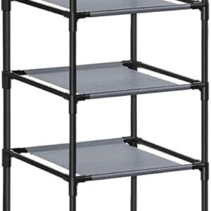 10-etagers skohylde, skostativ, 33 x 33 x 173 cm, metalramme, grå