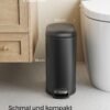 SONGMICS Bathroom Bin, 10L Small Bin with Lid, Pedal Toilet Bin, Slim for Small Spaces, Steel, Soft Close, Ink Black LTB010B02 - Billede 2