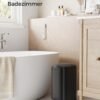 SONGMICS Bathroom Bin, 10L Small Bin with Lid, Pedal Toilet Bin, Slim for Small Spaces, Steel, Soft Close, Ink Black LTB010B02 - Billede 3