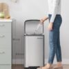 SONGMICS Rubbish Bin, 30L Trash Can, Steel Pedal Bin, with Inner Bucket and Lid, Soft Closure, Airtight, for Kitchen, Living Room, Silver Colour LTB01L, Metallic - Billede 7