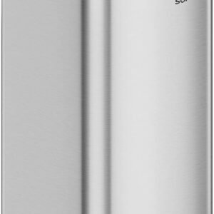 SONGMICS LTB593E01 30 Litre Steel Pedal Bin with Inner Bucket, Soft Close and Hold Open, Metallic Silver LTB593E01