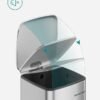 SONGMICS LTB593E01 30 Litre Steel Pedal Bin with Inner Bucket, Soft Close and Hold Open, Metallic Silver LTB593E01 - Billede 6