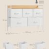 SONGMICS Commode, Armoire, Meuble de Rangement, 5 Tiroirs en Tissu avec Poignées, Cadre en Métal, Style Moderne, Blanc Nuage et Beige Chêne LTS135W01 - Billede 3
