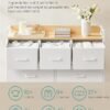 SONGMICS Commode, Armoire, Meuble de Rangement, 5 Tiroirs en Tissu avec Poignées, Cadre en Métal, Style Moderne, Blanc Nuage et Beige Chêne LTS135W01 - Billede 4
